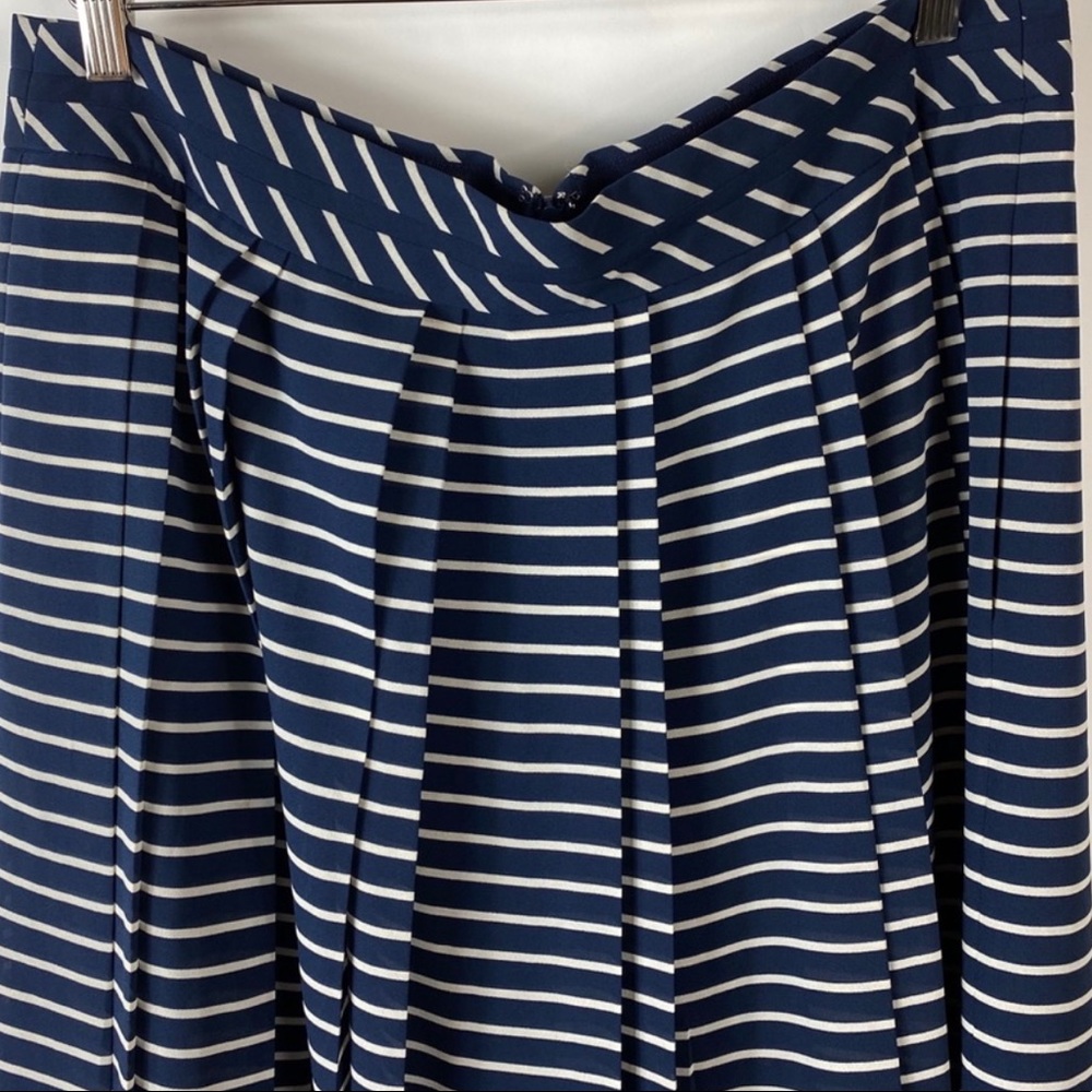 J.Crew Stripe double Pleated Midi Skirt - Picture 6 of 11